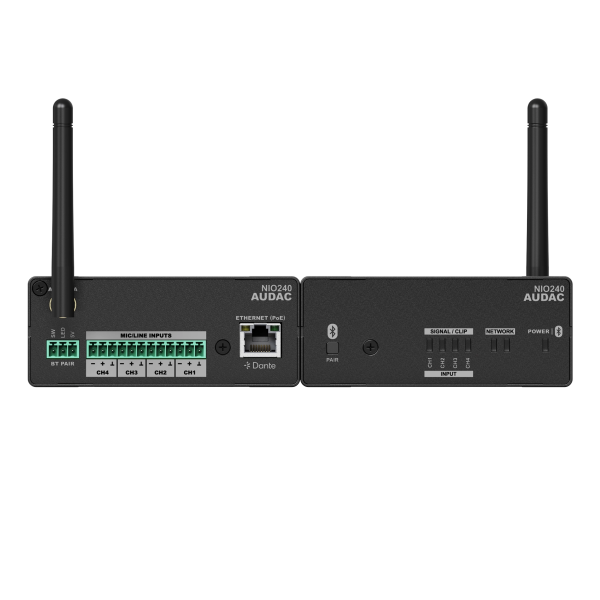 Sieciowy ekspander Dante Audac NIO240 - 4x symetryczne wejście mikrofonowe/liniowe