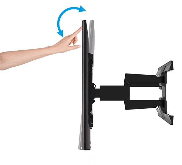 Uchwyt ścienny z podwójnym ramieniem wspornikowym do płaskich ekranów z funkcją pochylania i obrotu B-Tech BT8227/B