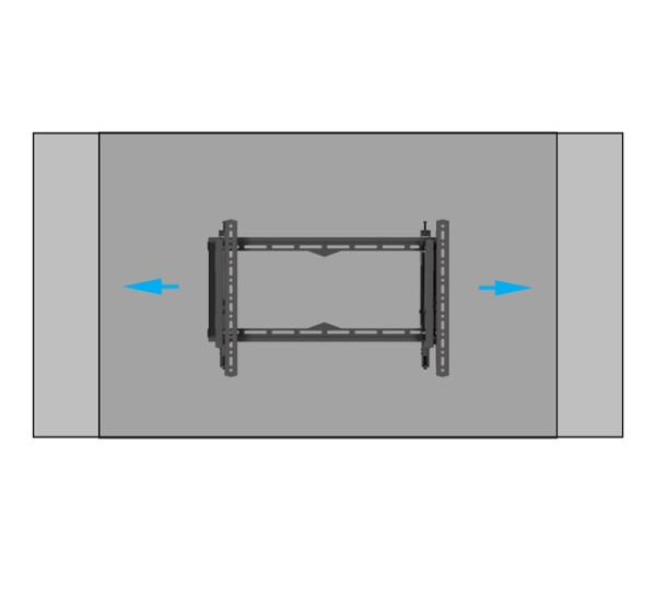 Wysuwany uchwyt ścienny do płaskich ekranów z funkcją pochylania i obrotu B-Tech ELEMENTS BT8443/B