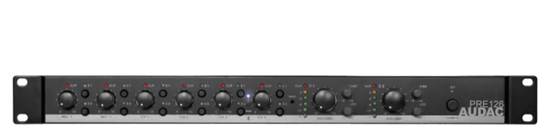 Dwustrefowy sześciokanałowy przedwzmacniacz AUDAC PRE126