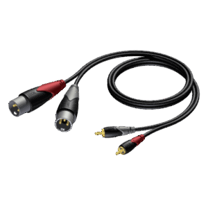 Kabel PROCAB CLA701/1.5, 2x XLR (M) do 2x RCA (M) (1,5m)