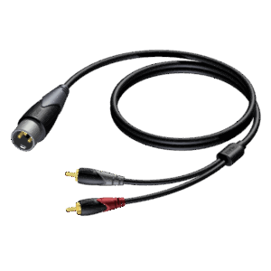 Kabel PROCAB CLA703/1.5, XLR (M) do 2x RCA (M) (1,5m)