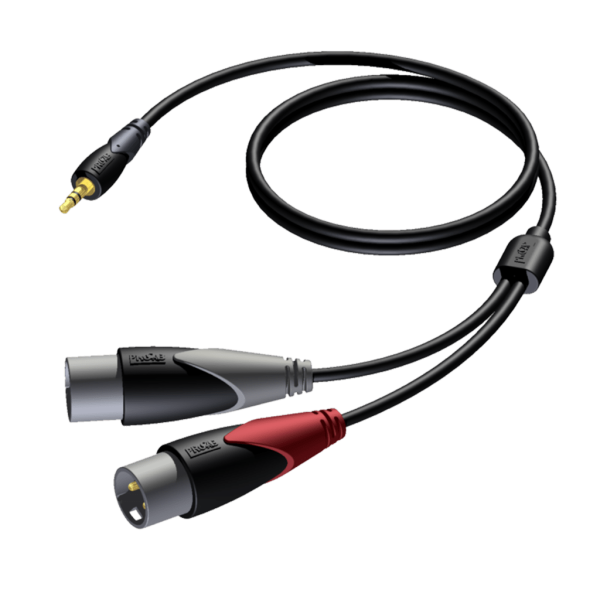 Kabel PROCAB CLA712/3, 3,5 mm jack (M) stereo do 2 x XLR (M) (3m)