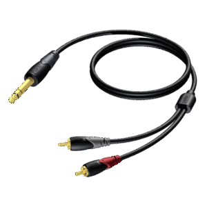 Kabel PROCAB CLA719/1.5, 6,3 mm jack (M) stereo do 2 x RCA (M) (1,5m)