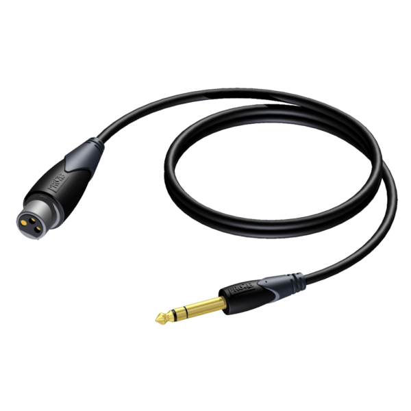 Kabel PROCAB CLA723/1.5, XLR (F) do 6,3 mm jack (M) stereo (1,5m)