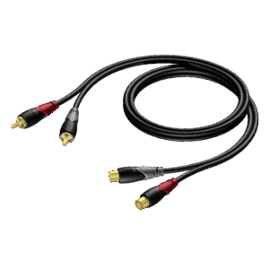 Kabel PROCAB CLA850/3, 2 x RCA (F) do 2 x RCA (M) (3m)