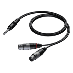 PROCAB CAB734/1.5 Wtyk stereo 6,3 mm – 2 złącza żeńskie XLR, 1,5 m