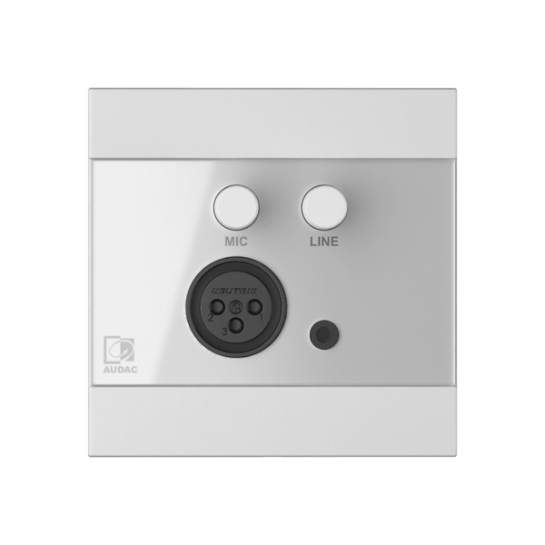 Ścienny moduł AUDAC WP205/W, XLR mic + 3,5 mm jack, biały