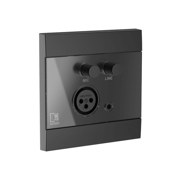 Ścienny moduł AUDAC WP210/B, XLR mic + 3,5 mm jack, czarny