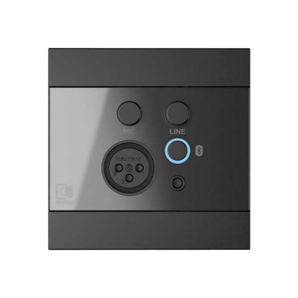 Panel ścienny AUDAC WP225/B, XLR mic + 3,5 mm jack + BT, czarny