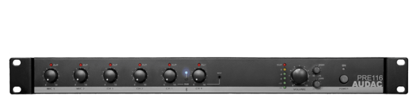 Sześciokanałowy przedwzmacniacz AUDAC PRE116