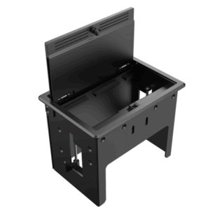 t-in2-rec2-b Przyłącze stołowe Kramer - 2x przelotki + Gniazdo zasilania