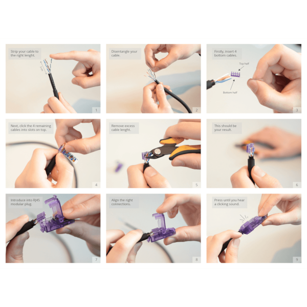 Wtyk modułowy RJ45 PROCAB VCR526A/S, Beznarzędziowy