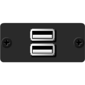 wu-2aa-b Kramer WU-2AA(B) Wall Plate Insert — 2 x USB 2.0 (A/A) — Black