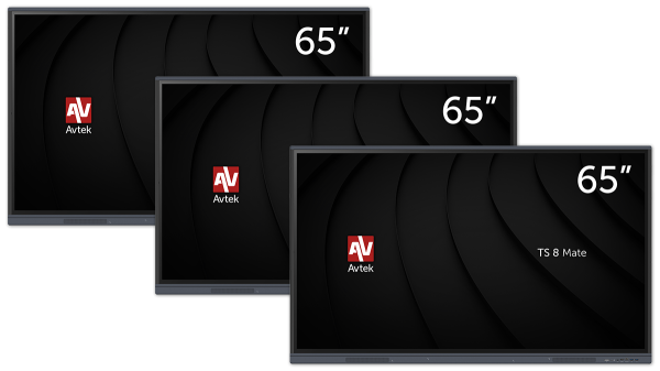 Zestaw 3x monitor interaktywny Avtek TS 8 Mate 65 + 3x Avtek Soundbar 2.1 ver.2