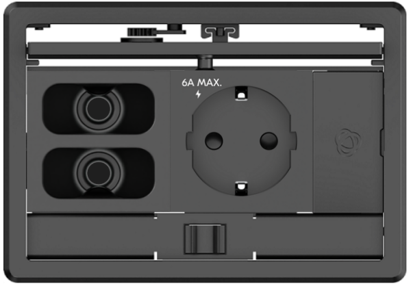 Przyłącze stołowe Kramer - 2x przelotki + Gniazdo zasilania